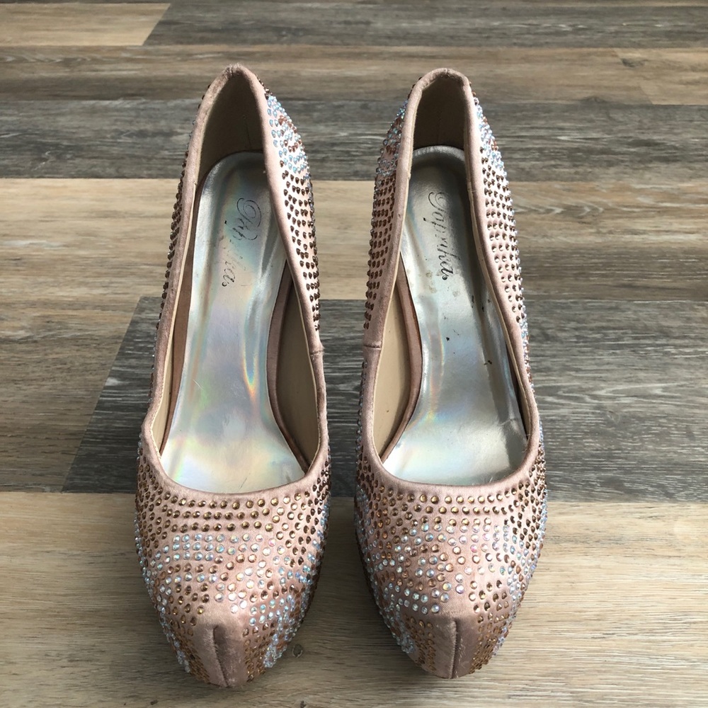 Paprika Rhinestone Heels - Picture 2 of 8